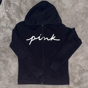 PINK LOGO SCRIPT BLACK FULL-ZIP